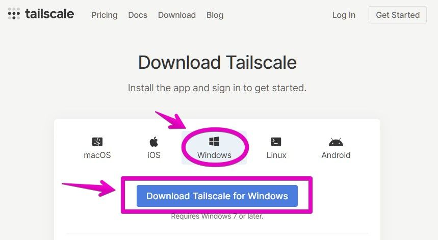 Download Tailscale for Windows