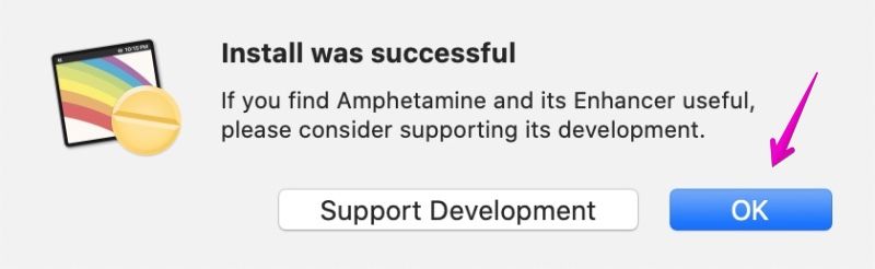 Macアプリ「Amphetamine Enhancer」のインストール起動