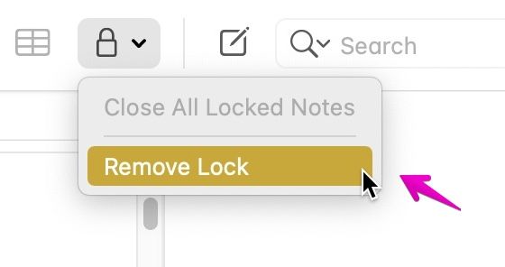 Notes remove lock