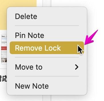 Notes Remove Lock