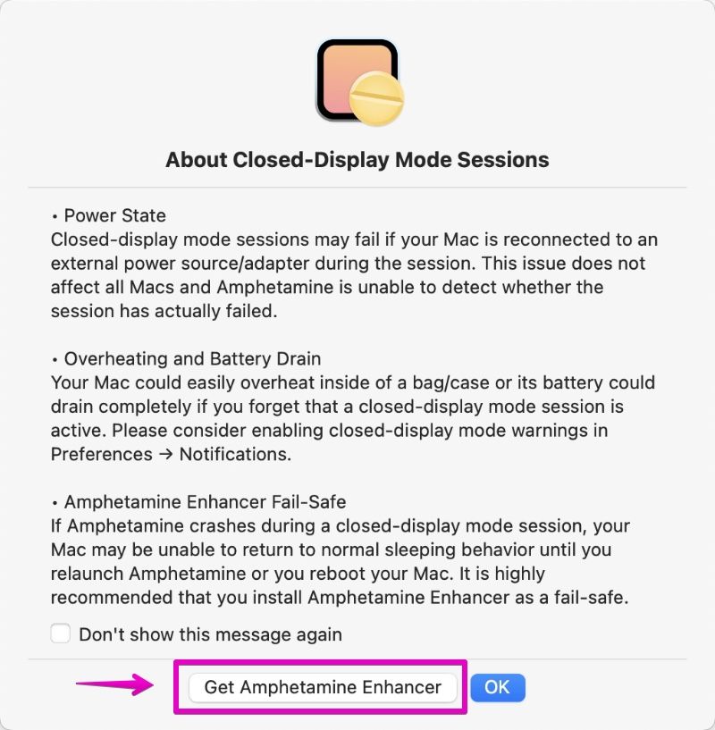 "Amphetamine" About Closed-Display Mode Sessions