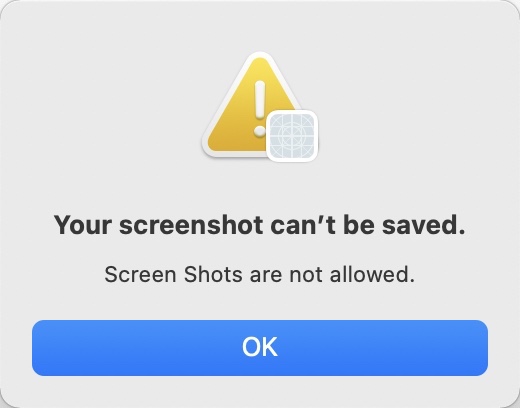 Mac "Screenshot can't be saved."