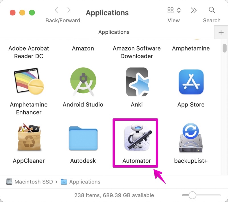 Mac Finder "Automator.app"