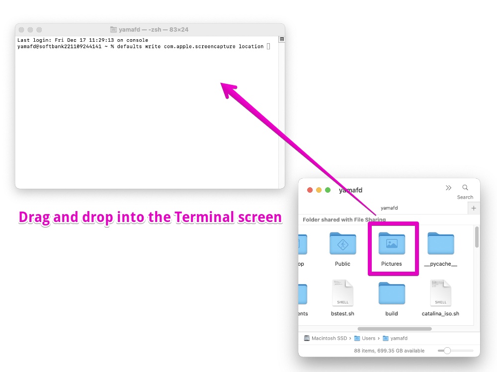 Mac Finder Terminal Drag & Drop