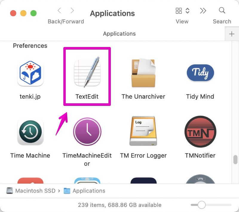 Mac Finder "TextEdit.app"