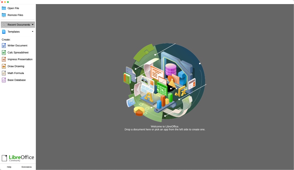 LibreOffice Startup screen