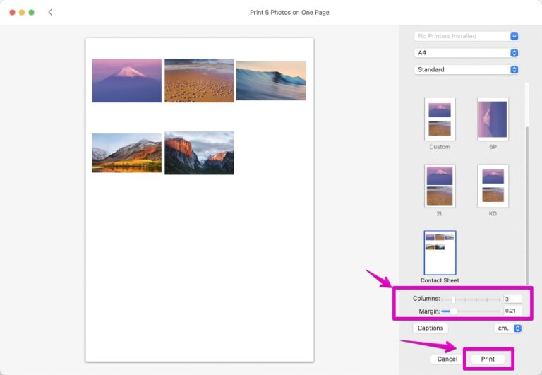 How to print multiple photos on one page on Mac Mac Cheat Sheet