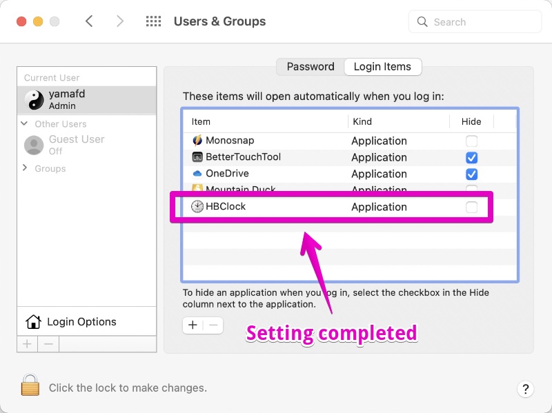 Mac "System Preferences" -> "Users & Groups"