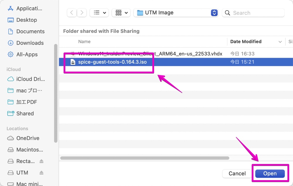 UTM Windows 11 Drive Image Optionsドライブの割り当て