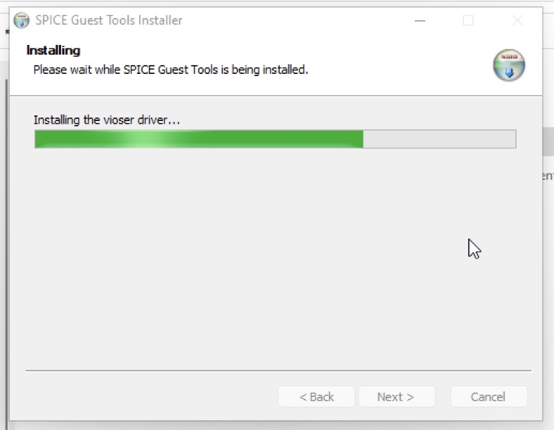 UTM Windows 11 SPICE Guest Tools　インストール画面