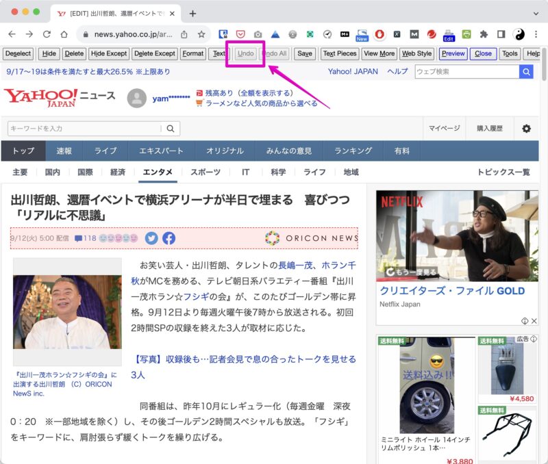 Google Chrome 拡張機能「Print Edit WE」