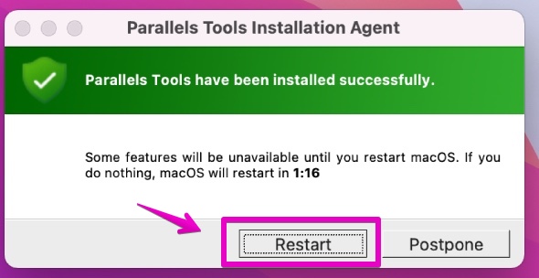 Mac アプリ「Parallels Desktop」 Parallels Tools